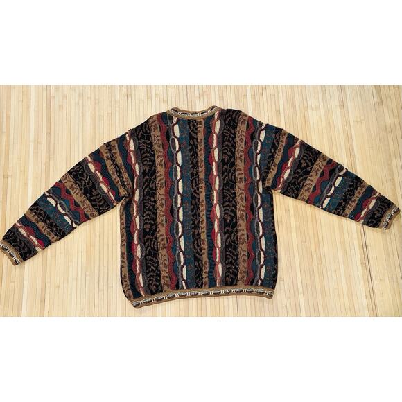 Tundra Canada Sweater Mens XL 3D Knit Coogi Style Textured Pullover Vintage 90s - Picture 2 of 12